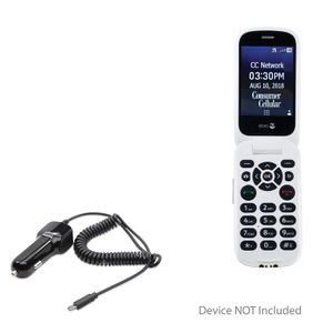 BoxWave - Cargador de coche y cable integrado para Doro 7050, color negro