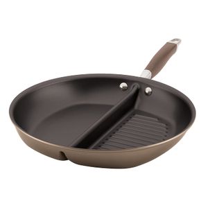 Anolon – anodizado duro antiadherente dividido parrilla y plancha sartén, Bronce