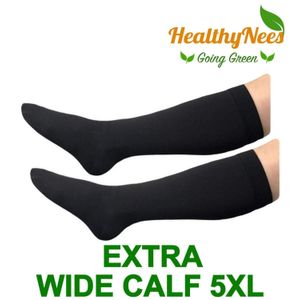 HealthyNees Dedo Cerrado Extra Big Wide Calf Shin Plus Tamaño 20-30 mmHg Compresión Grado Pierna Longitud Hinchazón Circulación Mujeres Hombres Calcet