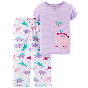 Carter's Baby Girls' 2 Piece Dinosaur Cotton & Poly PJs