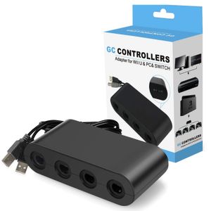 Adaptador para controlador de gamecube de Smash Bros Gamecube para Nintendo Switch, Wii U y PC USB con 4 puertos, Plug & Play, no necesita controlador