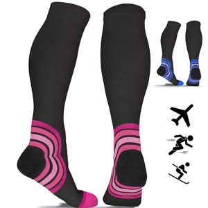 aZengear - Calcetines de compresión para hombre y mujer, 20-30 mmHg, calcetines de vuelo anti DVT, viajes, correr, esquí, atletismo, enfermeras, apoyo