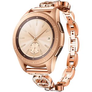 Elobeth - Correa de repuesto para reloj de pulsera Galaxy Active Fitness de 1.654 in y 1.575 in de aleación, con diamantes de imitación