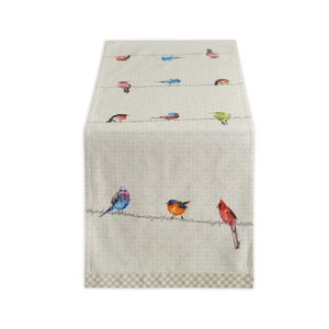 Maison d'Hermine Birdies On Wire - Camino de mesa (100% algodón)