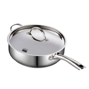 Cooks Standard - Sartén honda con tapa (acero inoxidable, 11.0 in), cubierta acero inoxidable